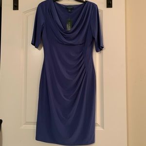Ralph Lauren Periwinkle Cowl Neck Blue Dress 12
